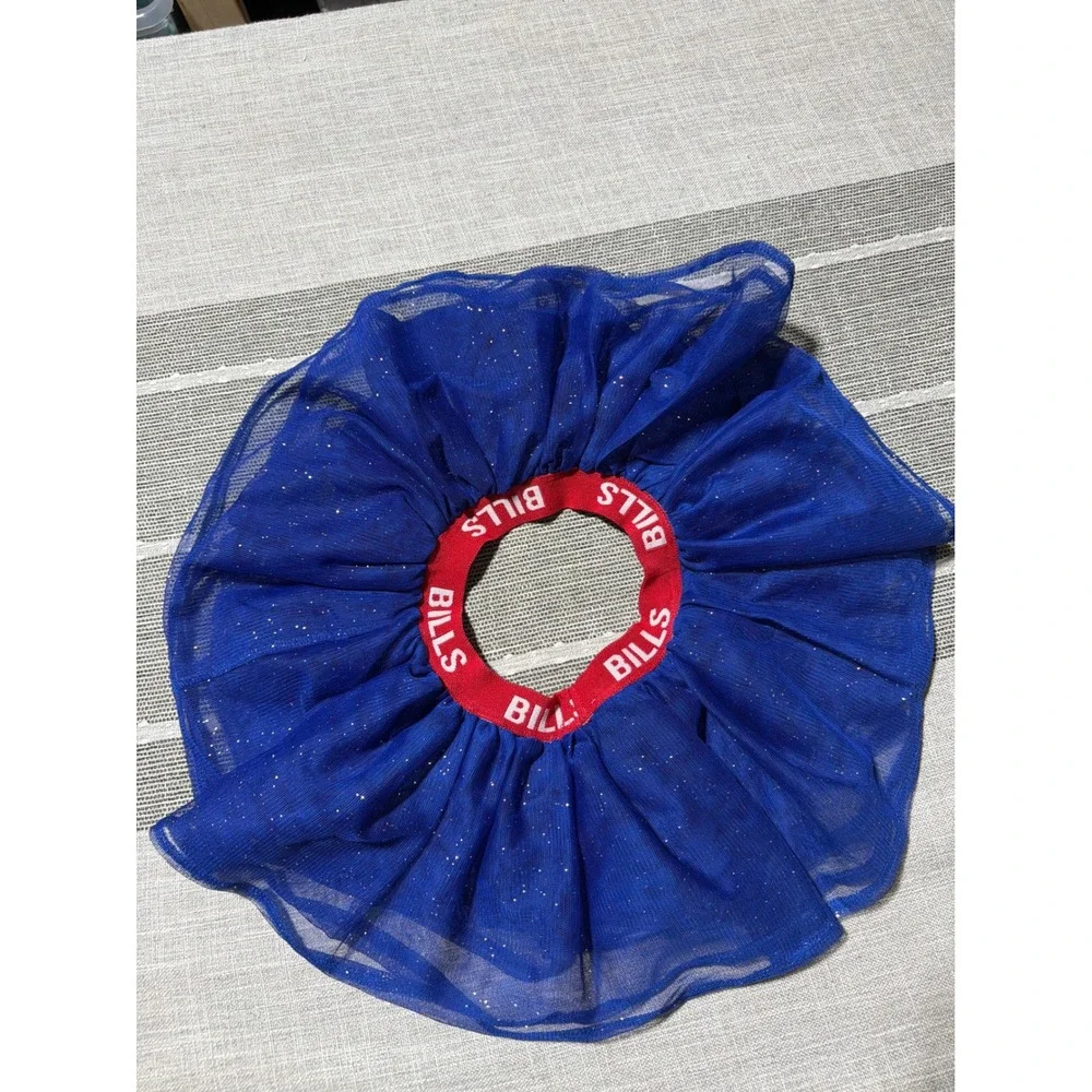 Buffalo Bills Kids Blue Glitter Tulle Tutu Skirt Red Logo Waistband NFL Fan Gear